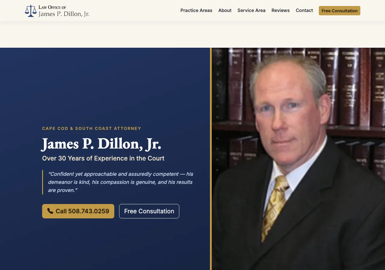 Law Office of James P. Dillon, Jr. — new site