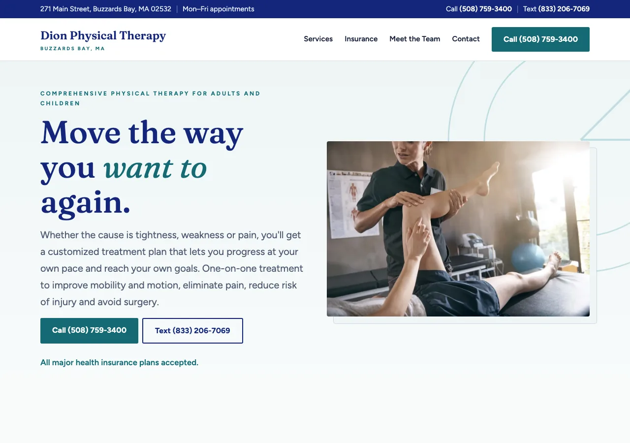 Dion Physical Therapy &mdash; your new site