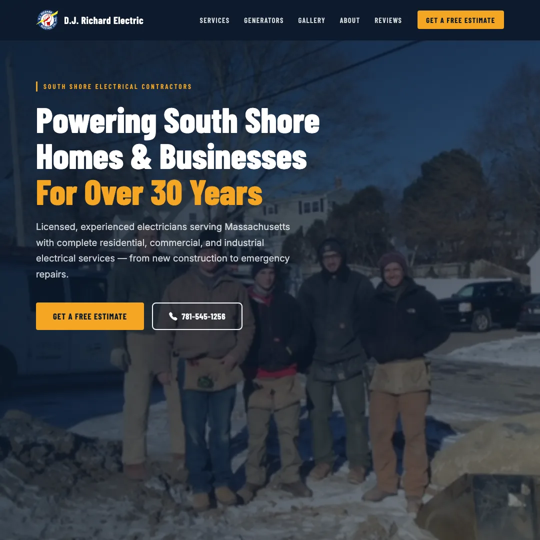 D.J. Richard Electric — new site by Wicked Fast Web