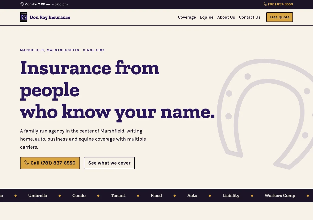 Don Ray Insurance — new site by Wicked Fast Web
