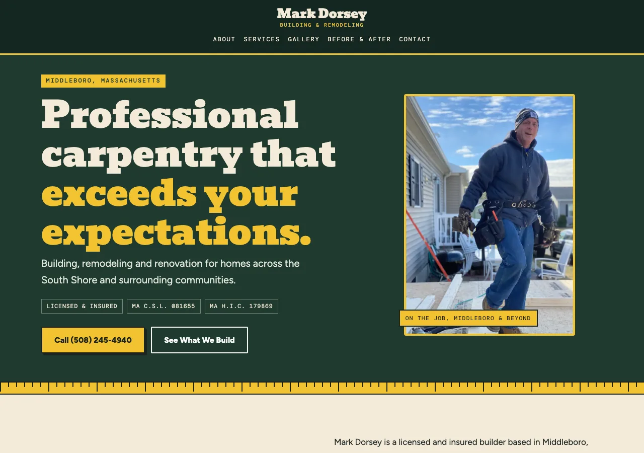 Mark Dorsey Building & Remodeling &mdash; your new site