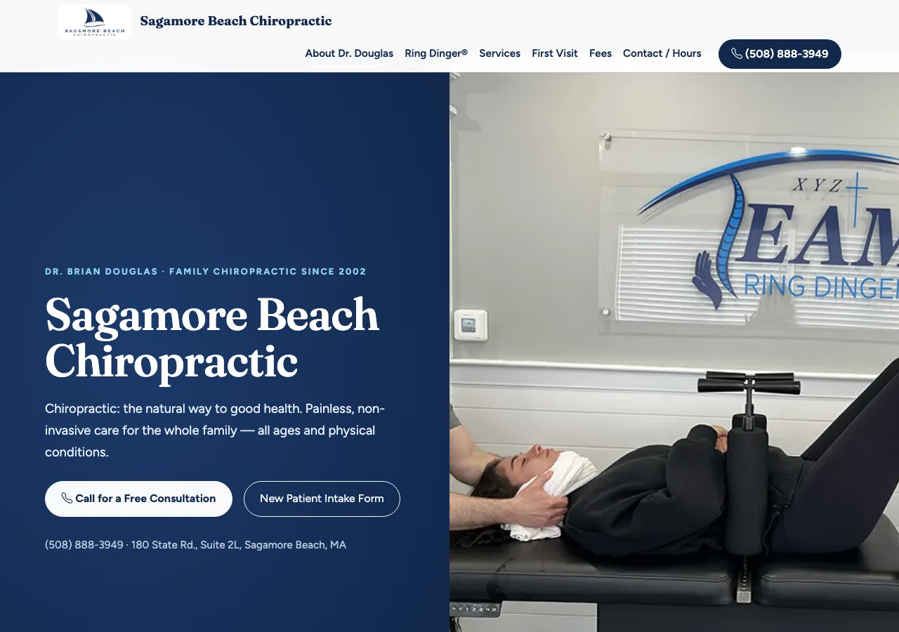Sagamore Beach Chiropractic — new site by Wicked Fast Web