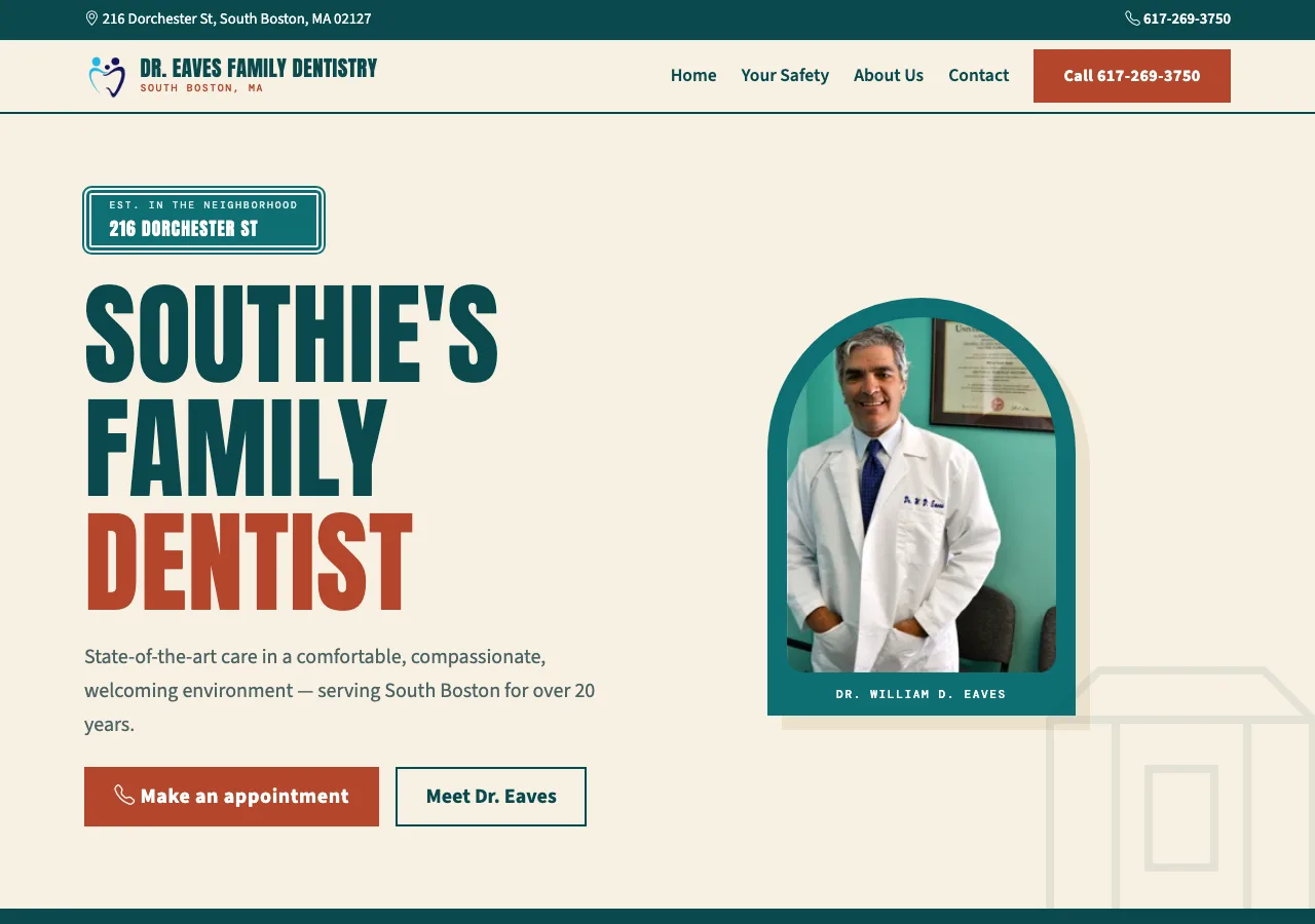 Dr. Eaves Family Dentistry — new site by Wicked Fast Web