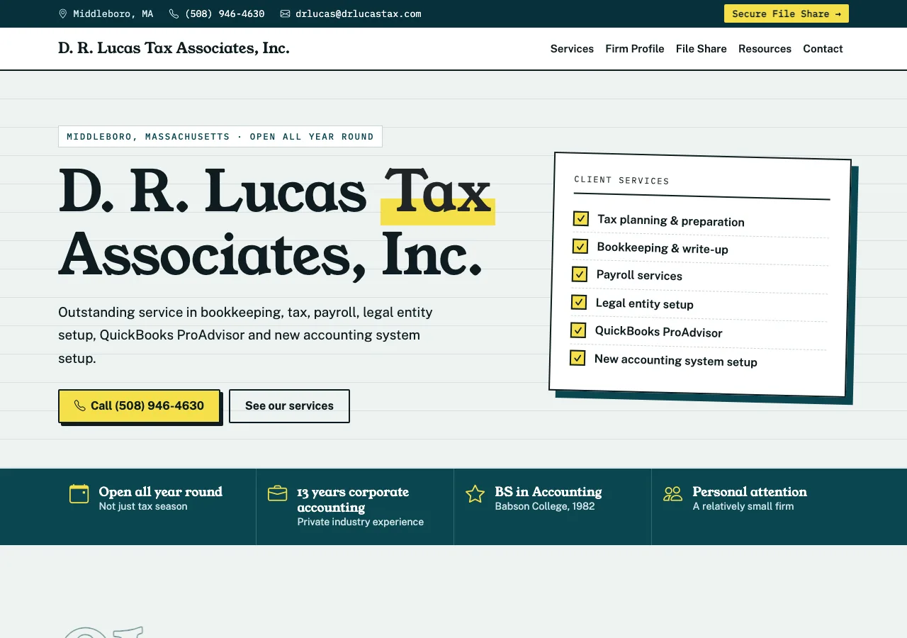 D. R. Lucas Tax Associates, Inc. — new site by Wicked Fast Web