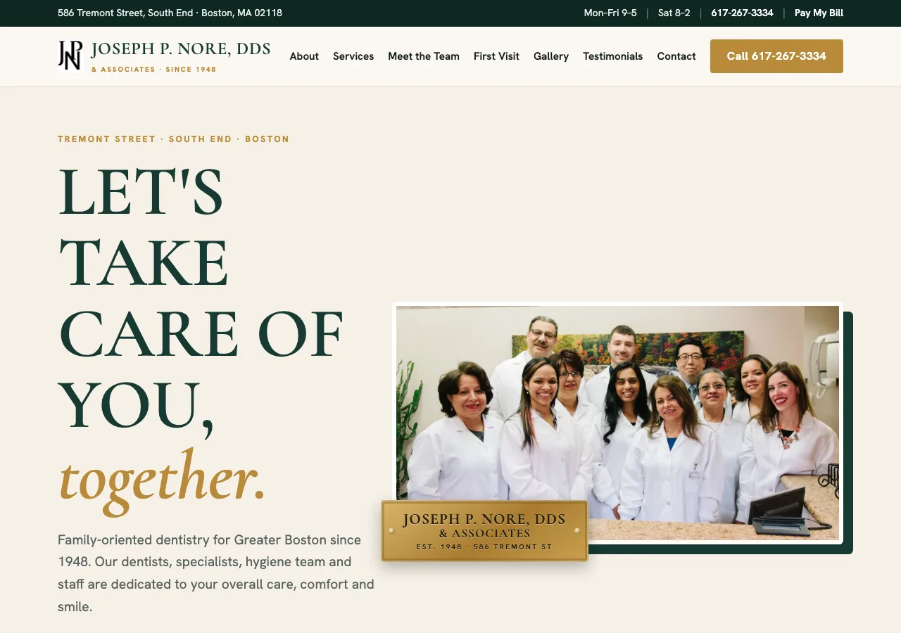Joseph P. Nore, DDS & Associates — new site by Wicked Fast Web