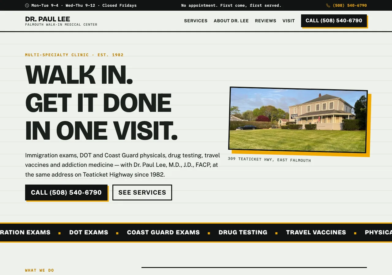 Dr. Paul Lee | Falmouth Walk-In Medical Center — new site by Wicked Fast Web