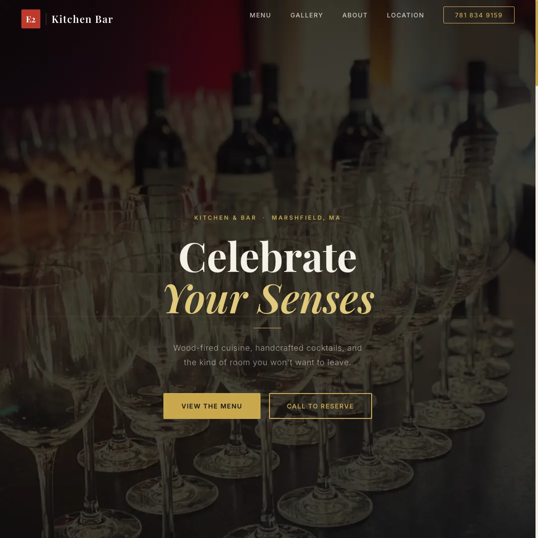E2 / Ember Kitchen + Bar — new site by Wicked Fast Web