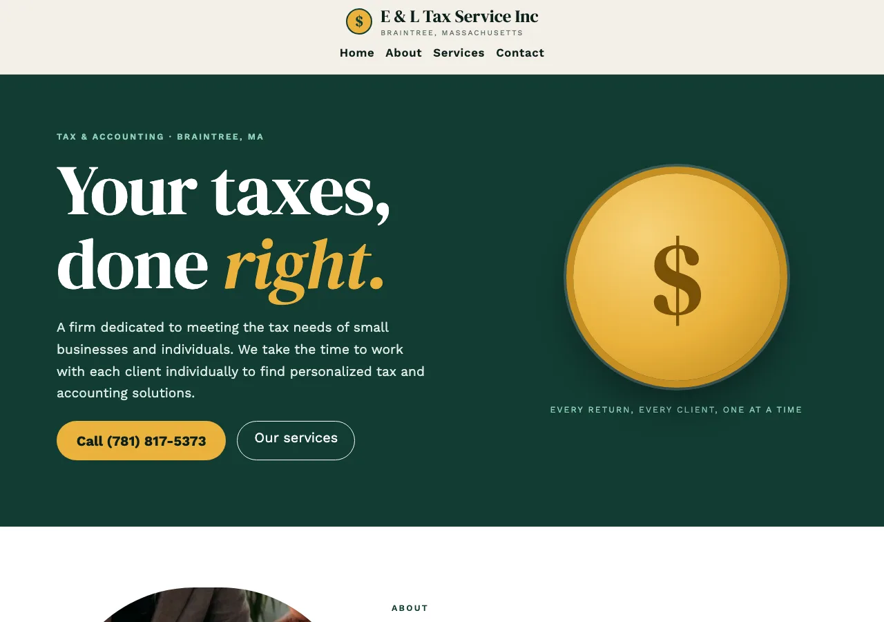 E & L Tax Service Inc — new site by Wicked Fast Web