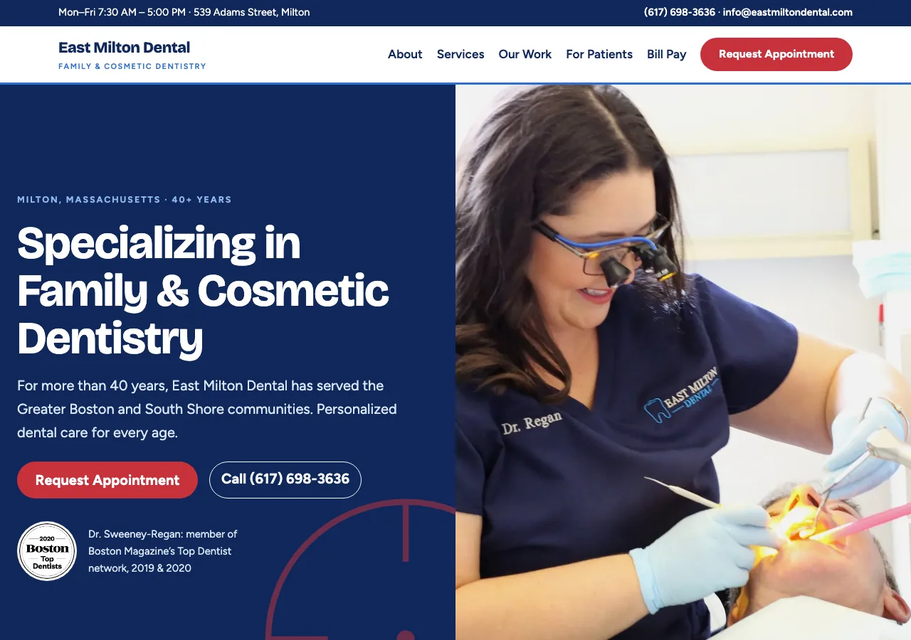 East Milton Dental — new site by Wicked Fast Web