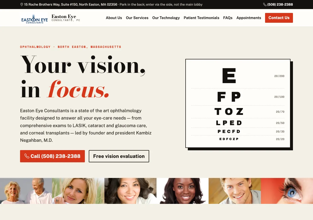 Easton Eye Consultants, PC — new site by Wicked Fast Web