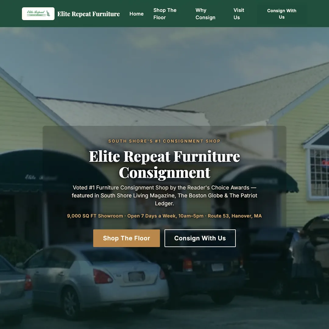 Elite Repeat Furniture Consignment — new site by Wicked Fast Web