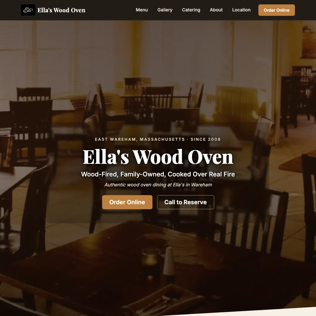 Ella's Wood Oven — new site