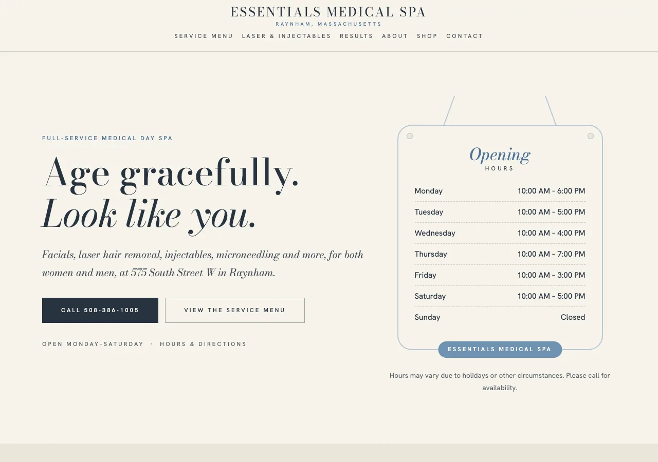 Essentials Medical Spa &mdash; your new site
