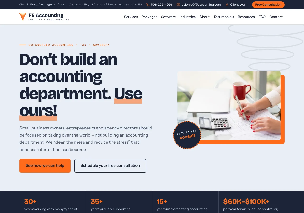 F5 Accounting — new site by Wicked Fast Web
