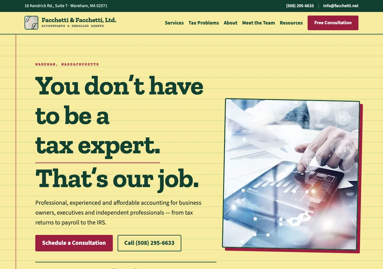 Facchetti & Facchetti, Ltd. — new site by Wicked Fast Web