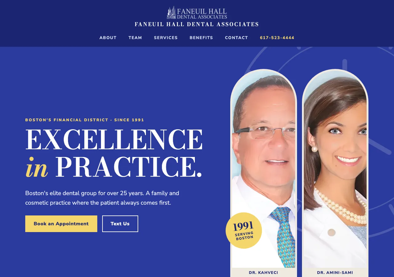 Faneuil Hall Dental Associates — new site by Wicked Fast Web