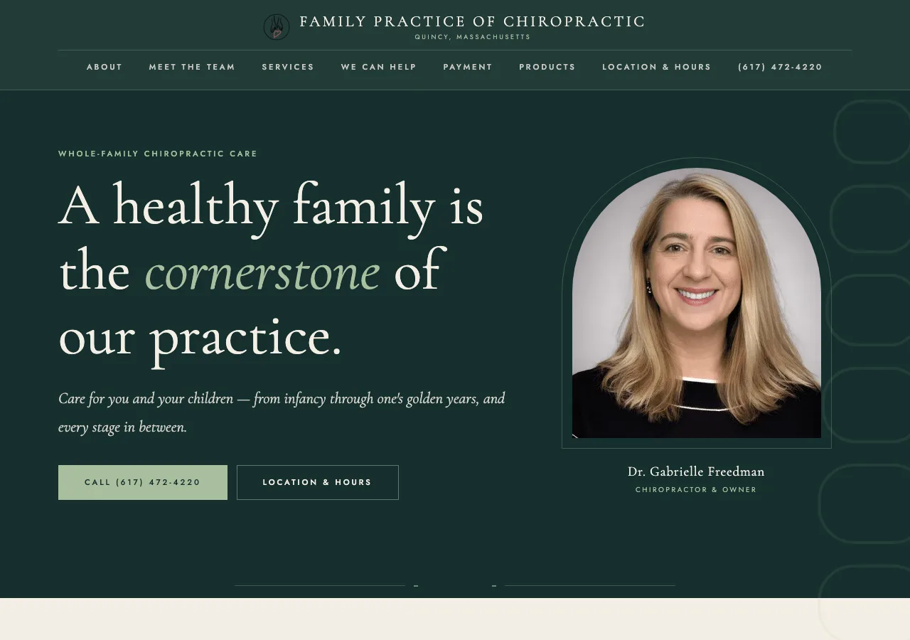 Family Practice of Chiropractic &mdash; your new site