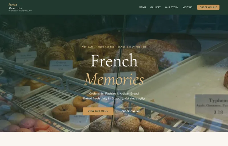 French Memories Bakery — new site by Wicked Fast Web