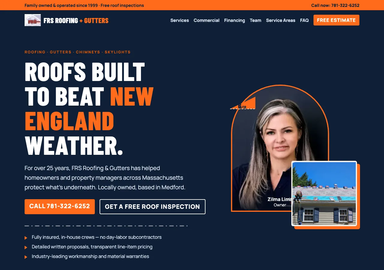 FRS Roofing + Gutters &mdash; your new site