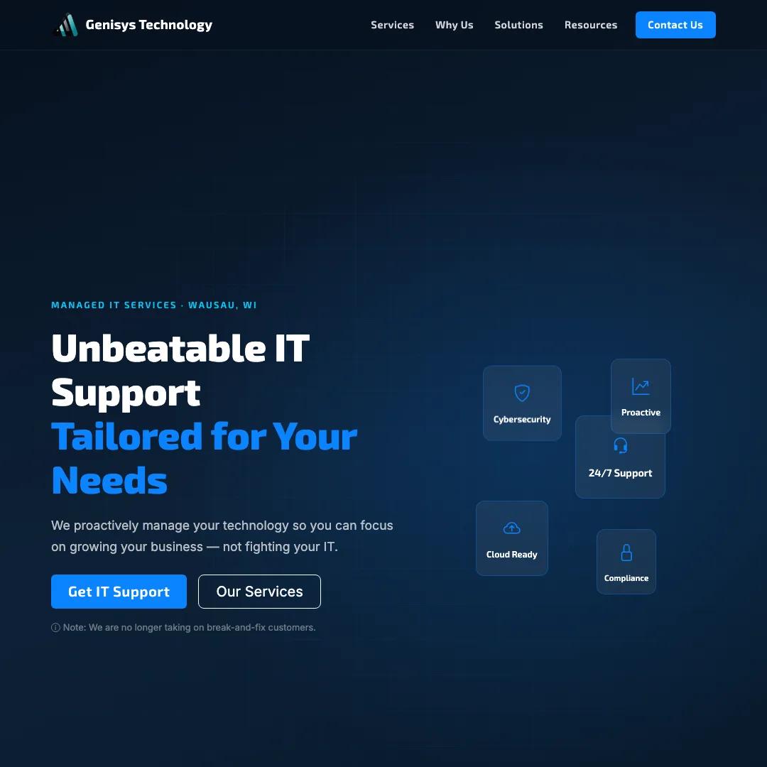 Genisys Technology — new site by Wicked Fast Web