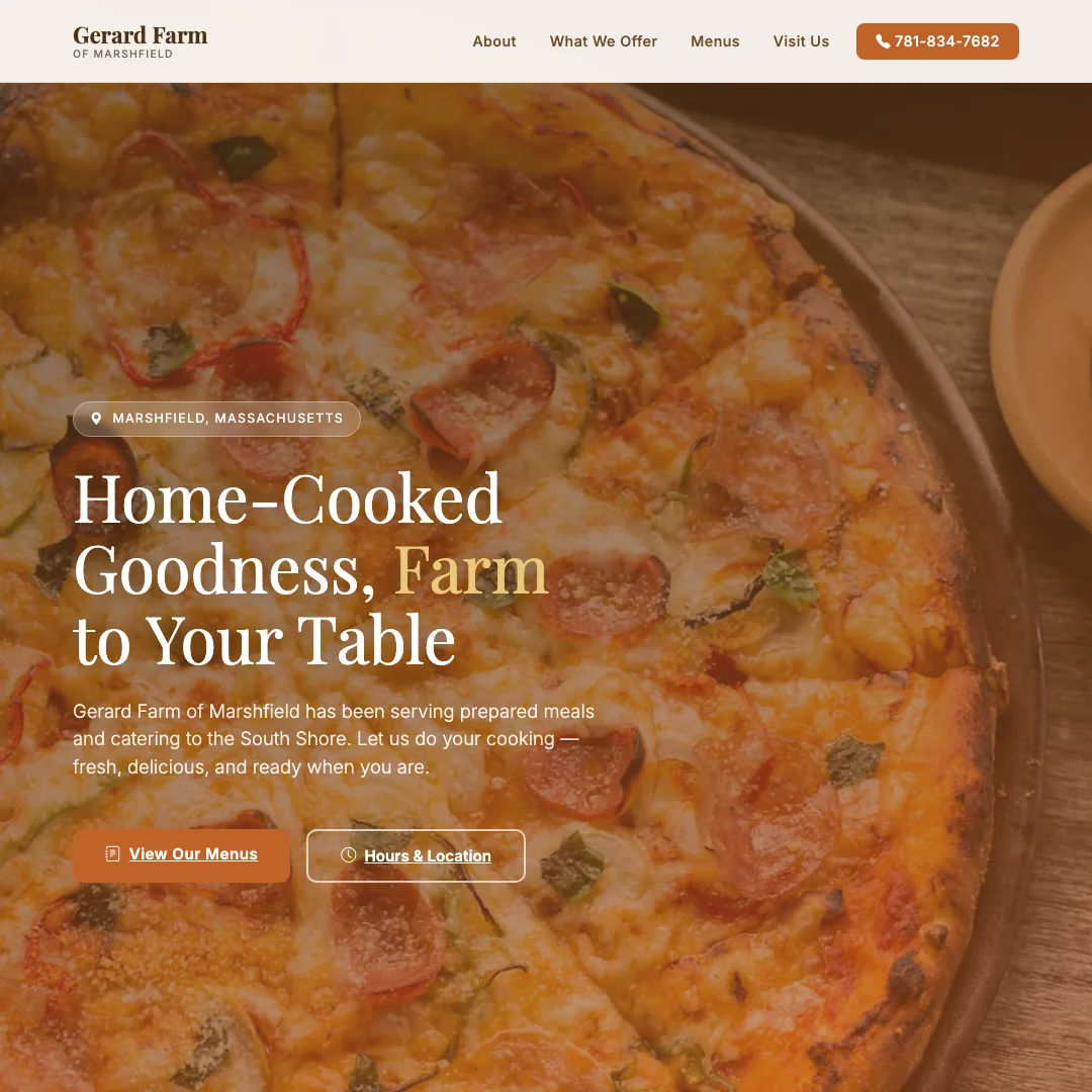 Gerard Farm of Marshfield — new site by Wicked Fast Web