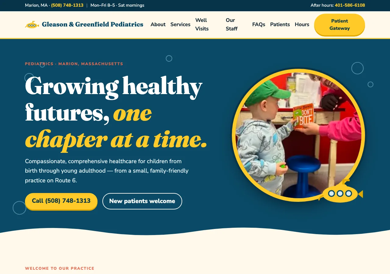 Gleason & Greenfield Pediatrics — new site by Wicked Fast Web