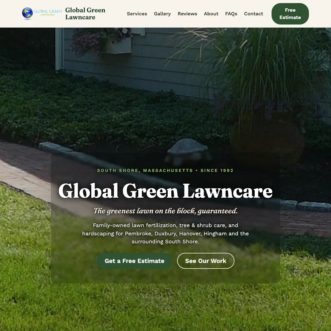 Global Green Lawncare — new site by Wicked Fast Web