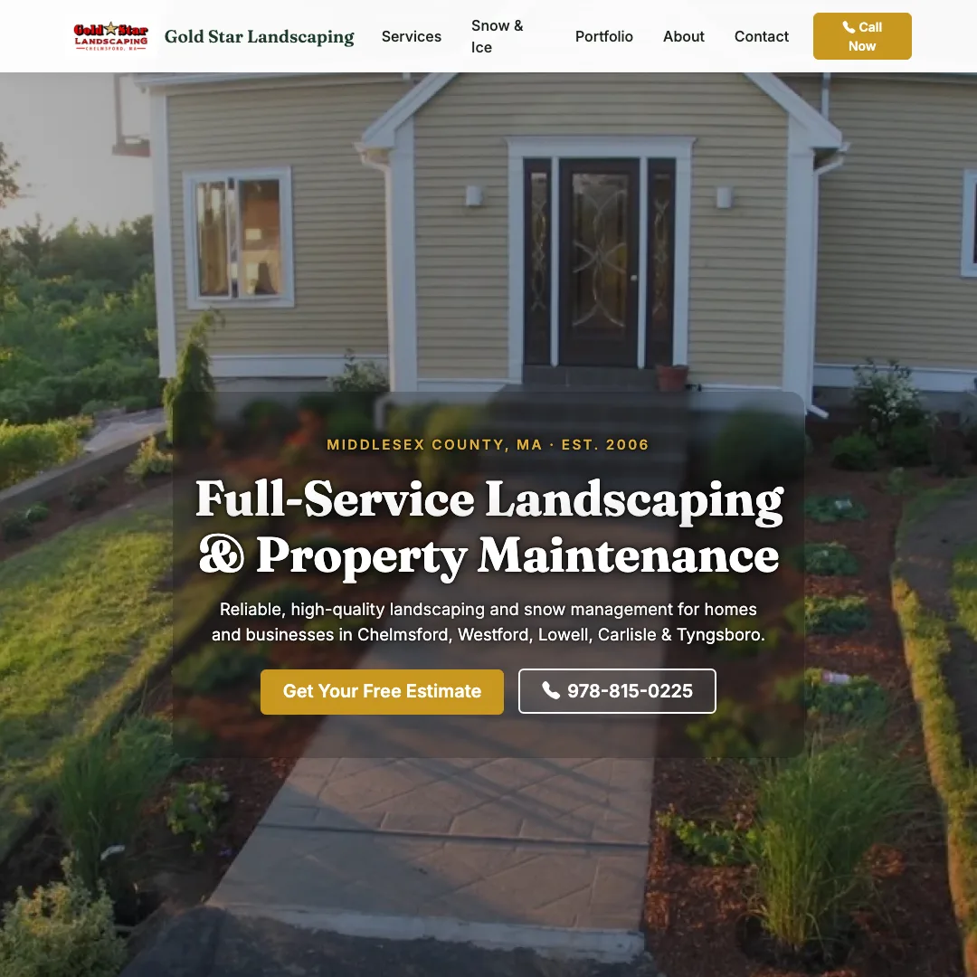 Gold Star Landscaping — new site by Wicked Fast Web