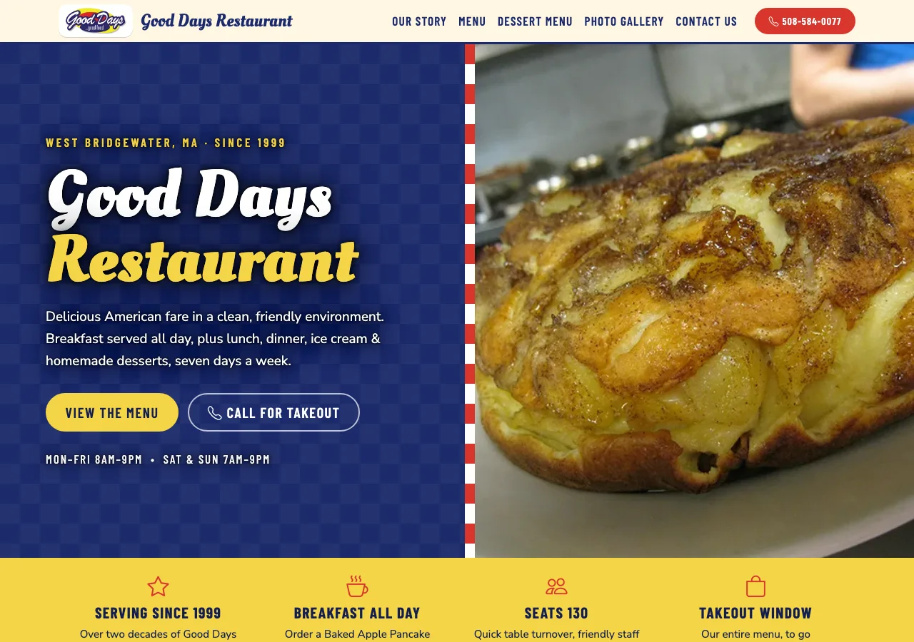 Good Days Restaurant — new site by Wicked Fast Web