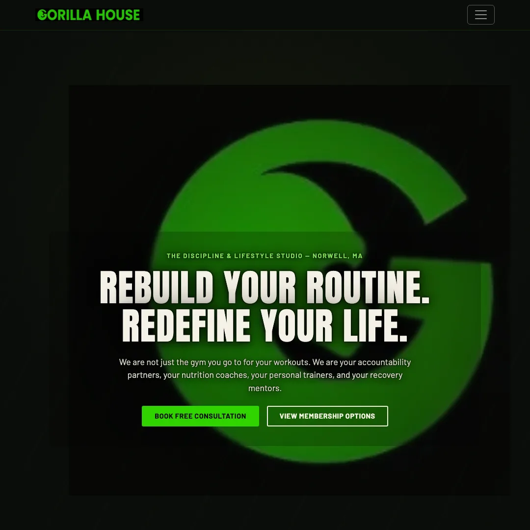 Gorilla House — new site by Wicked Fast Web