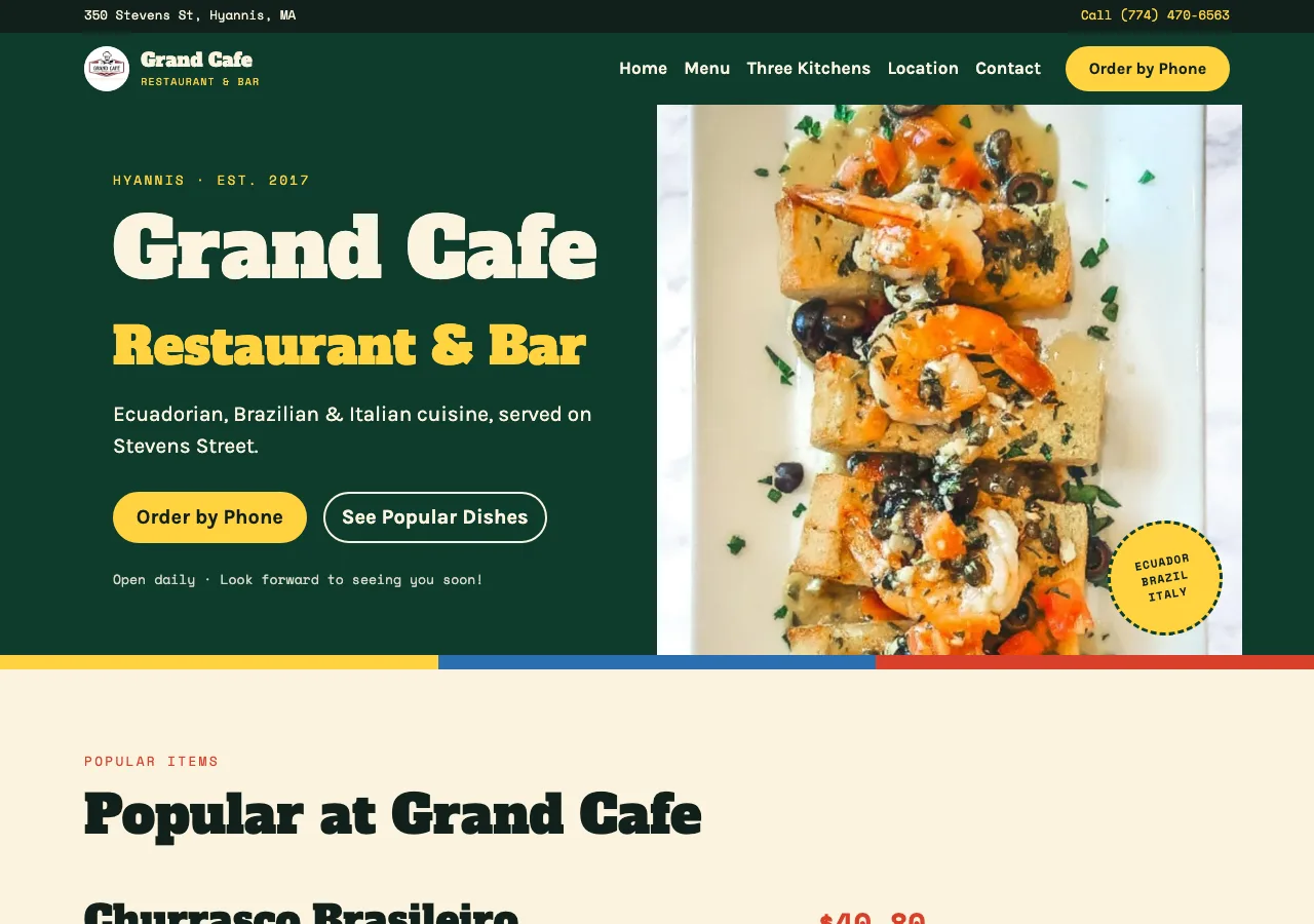 Grand Cafe Restaurant & Bar &mdash; your new site