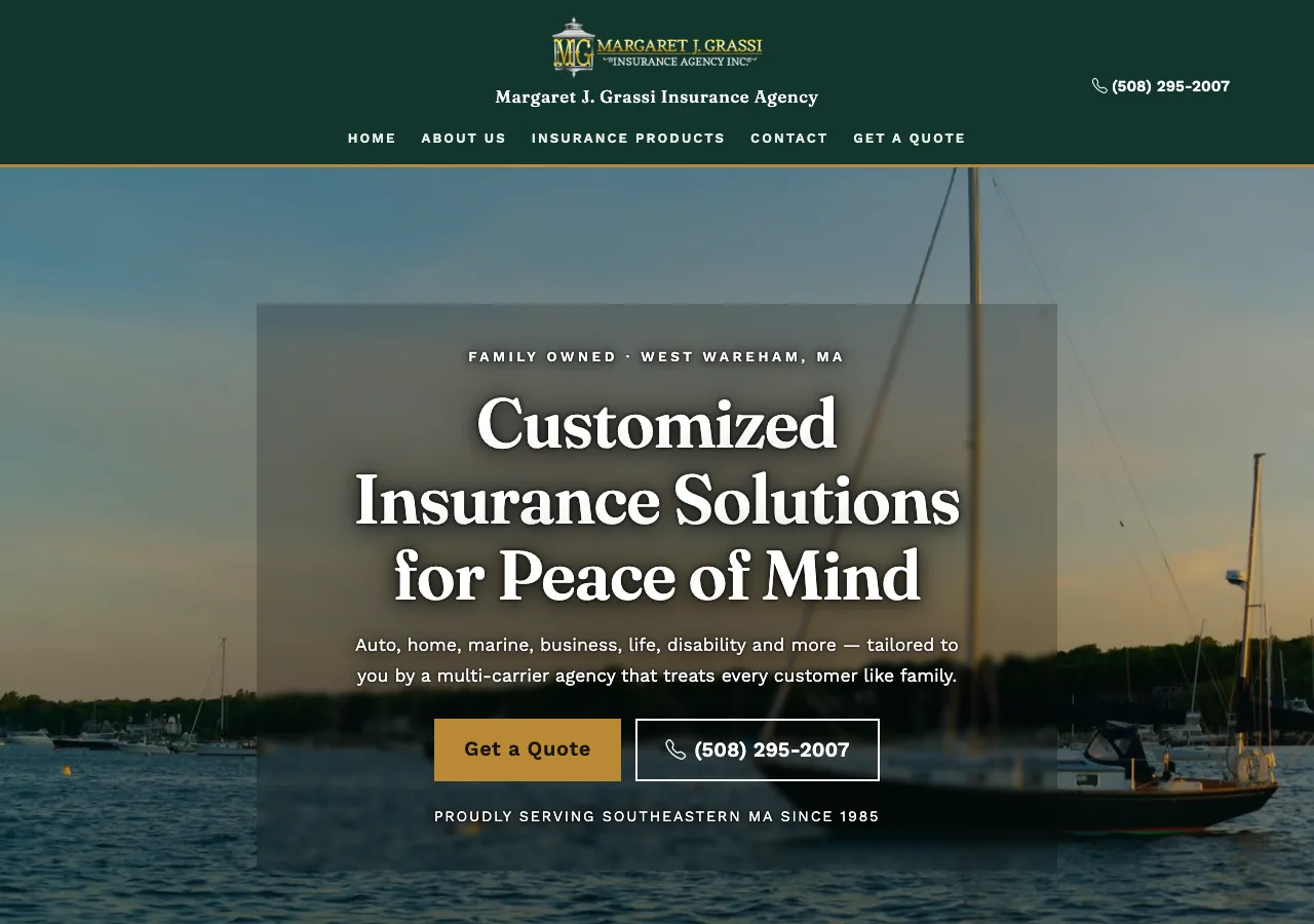 Margaret J. Grassi Insurance Agency — new site by Wicked Fast Web