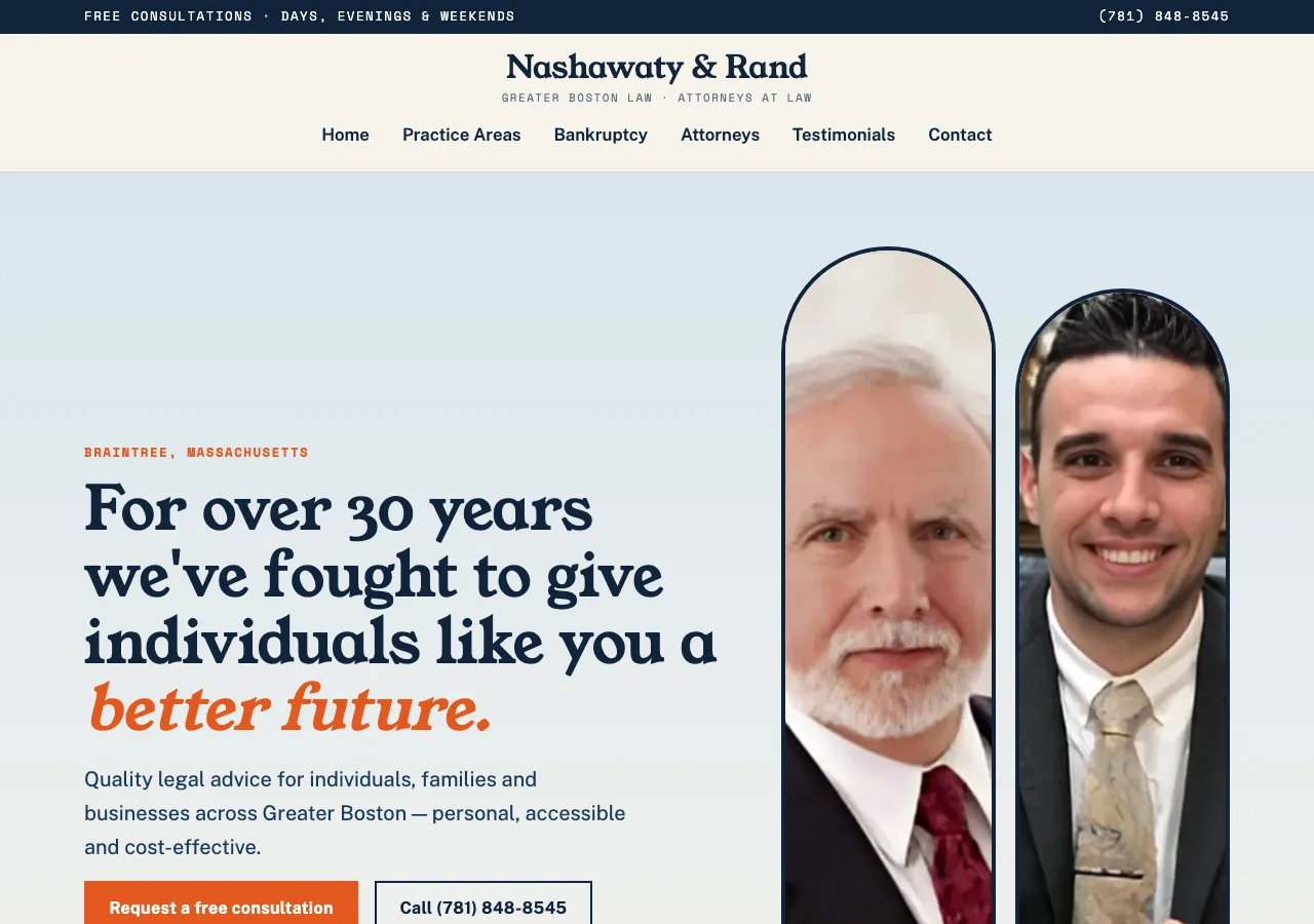 Nashawaty & Rand (Greater Boston Law) — new site by Wicked Fast Web