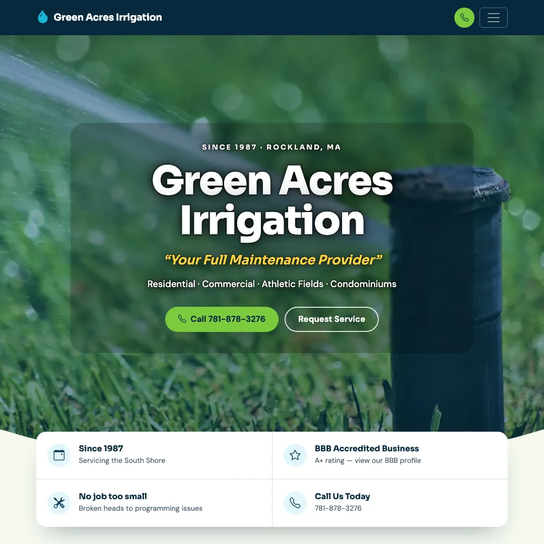 Green Acres Irrigation Co., Inc. — new site