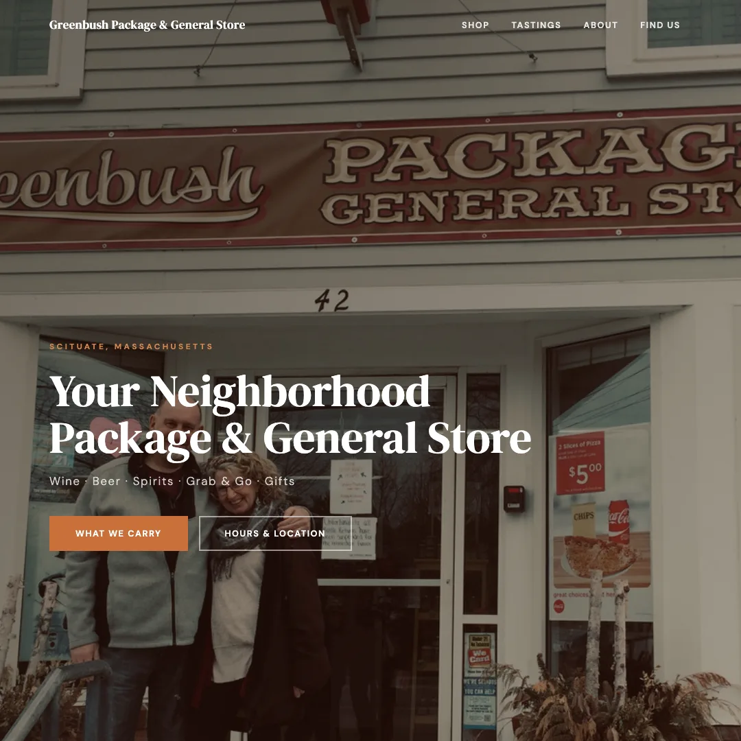 Greenbush Package Store — new site by Wicked Fast Web