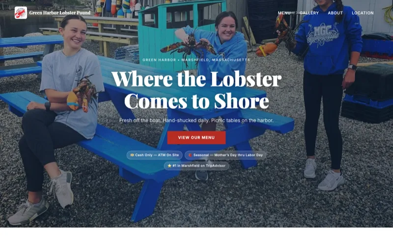 Green Harbor Lobster Pound — new site by Wicked Fast Web