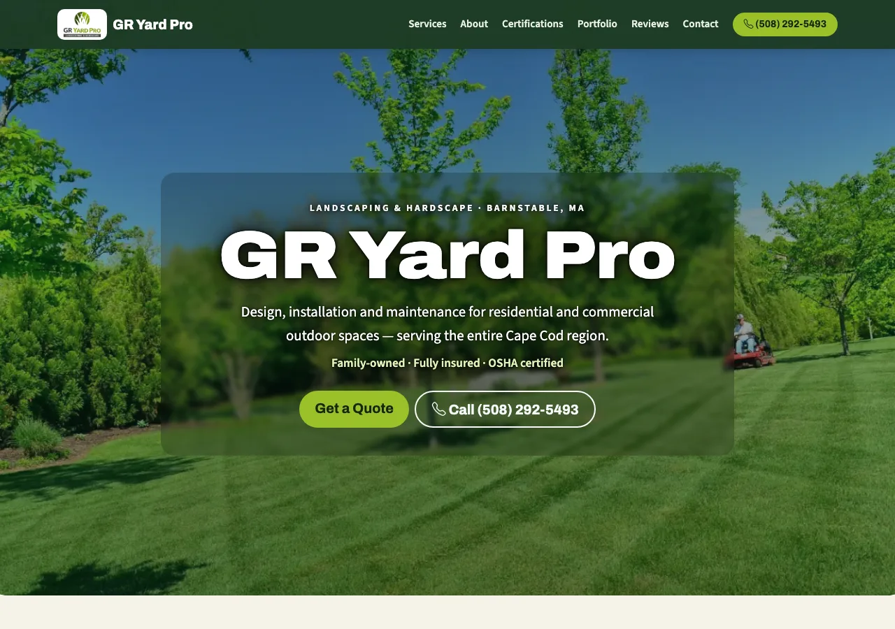 GR Yard Pro – Landscaping & Hardscape — new site