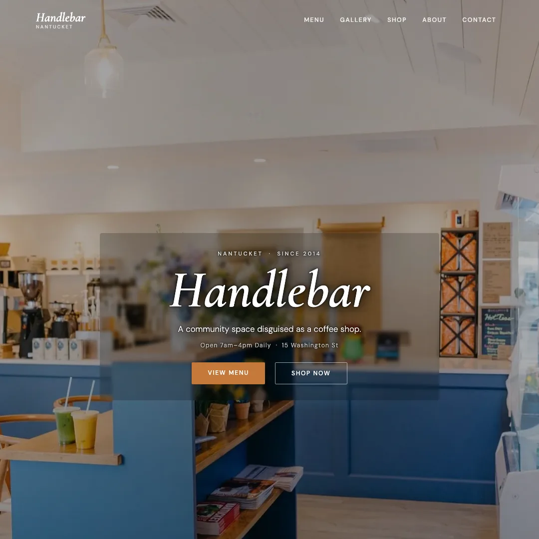Handlebar Nantucket — new site by Wicked Fast Web