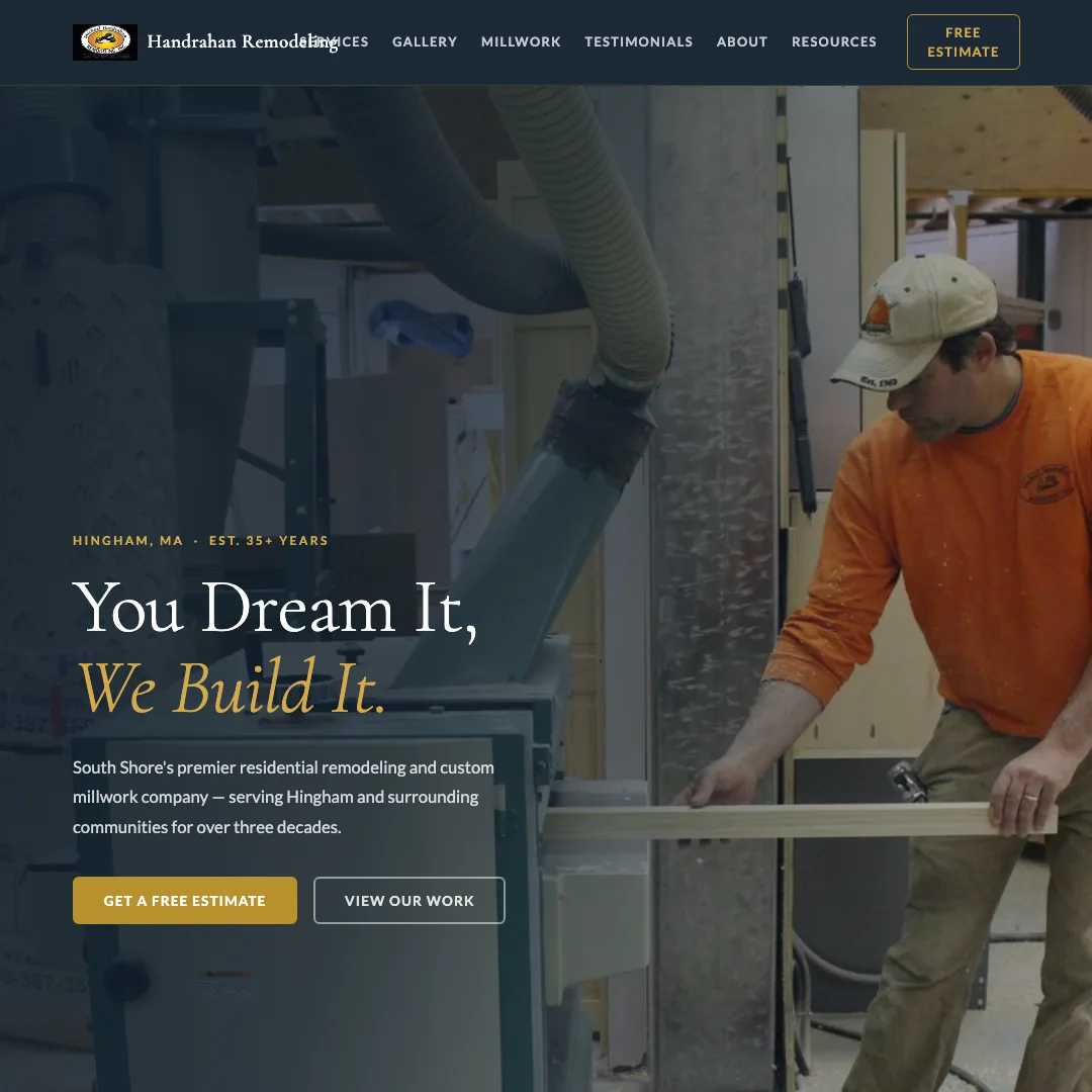Handrahan Remodeling — new site by Wicked Fast Web