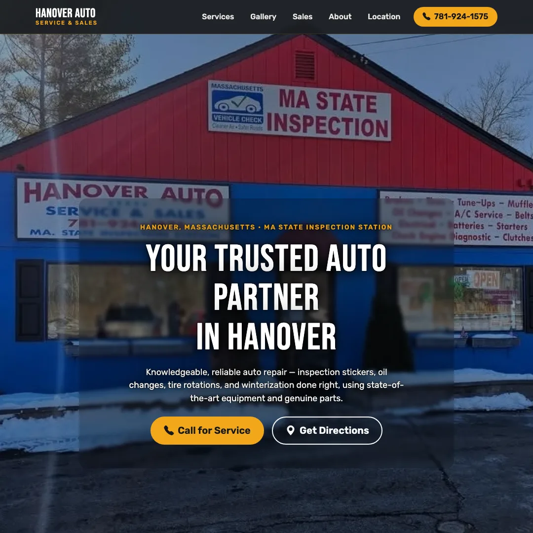 Hanover Auto Service and Sales — new site by Wicked Fast Web