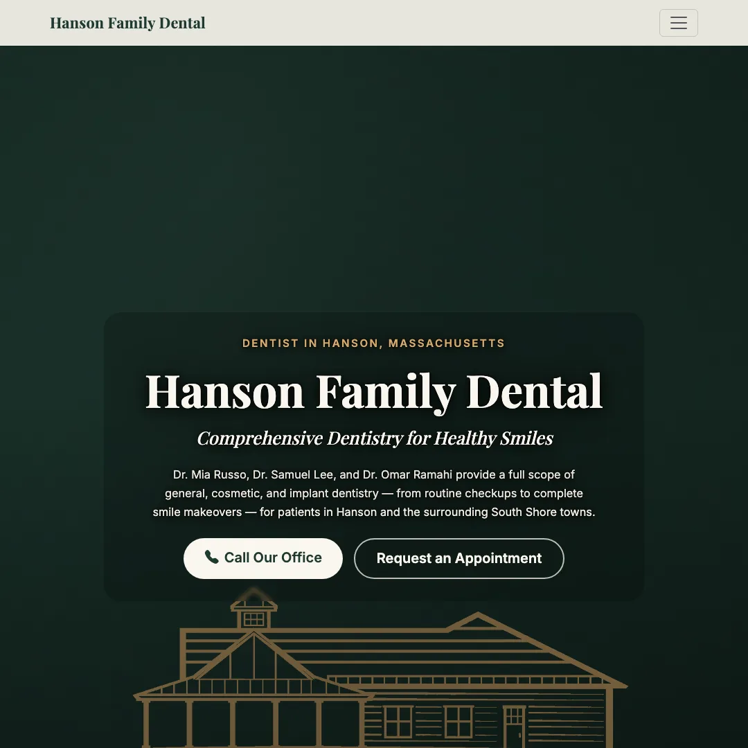 Hanson Family Dental — new site by Wicked Fast Web