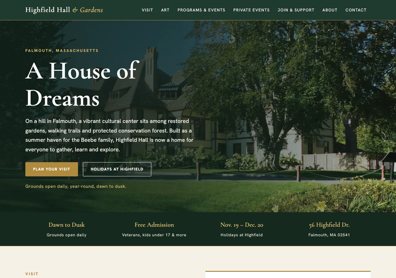 Highfield Hall & Gardens &mdash; your new site