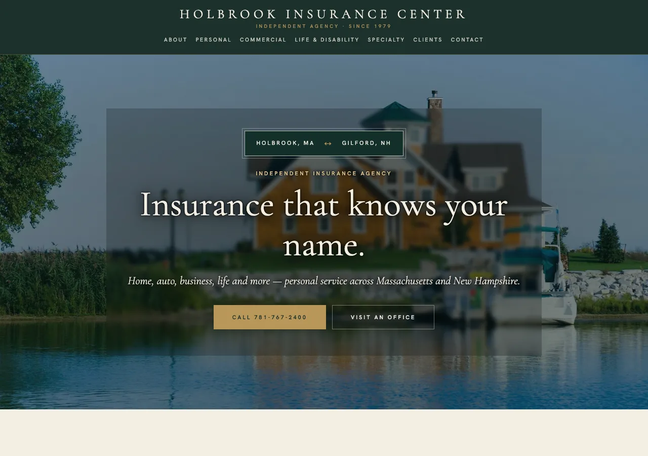 Holbrook Insurance Center &mdash; your new site