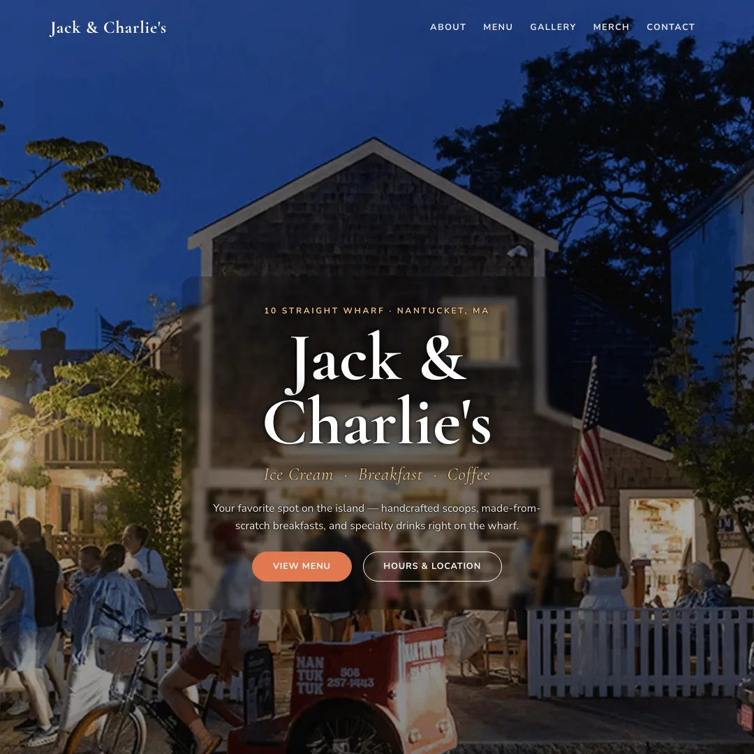 Jack & Charlie's — new site by Wicked Fast Web