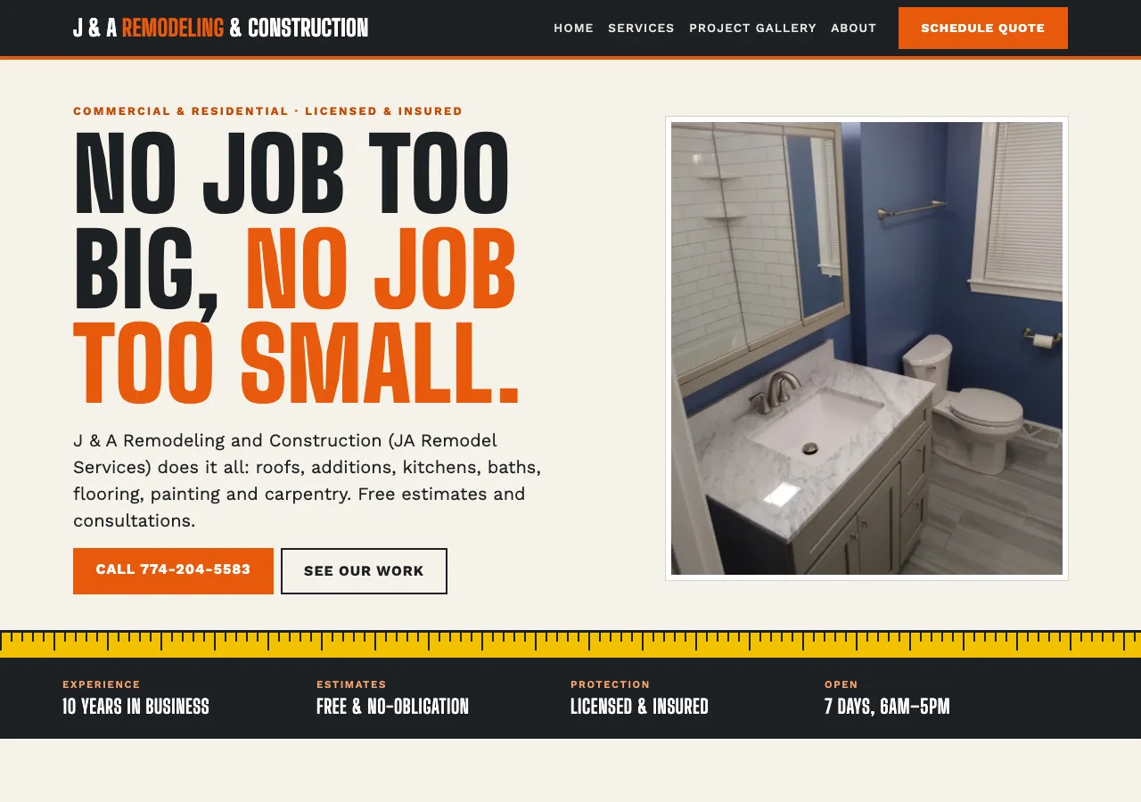 J & A Remodeling and Construction &mdash; your new site