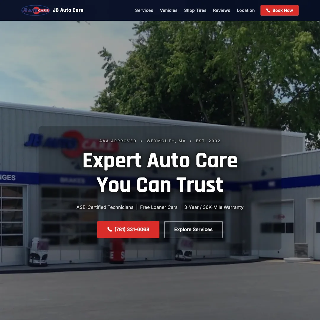 JB Auto Care — new site by Wicked Fast Web