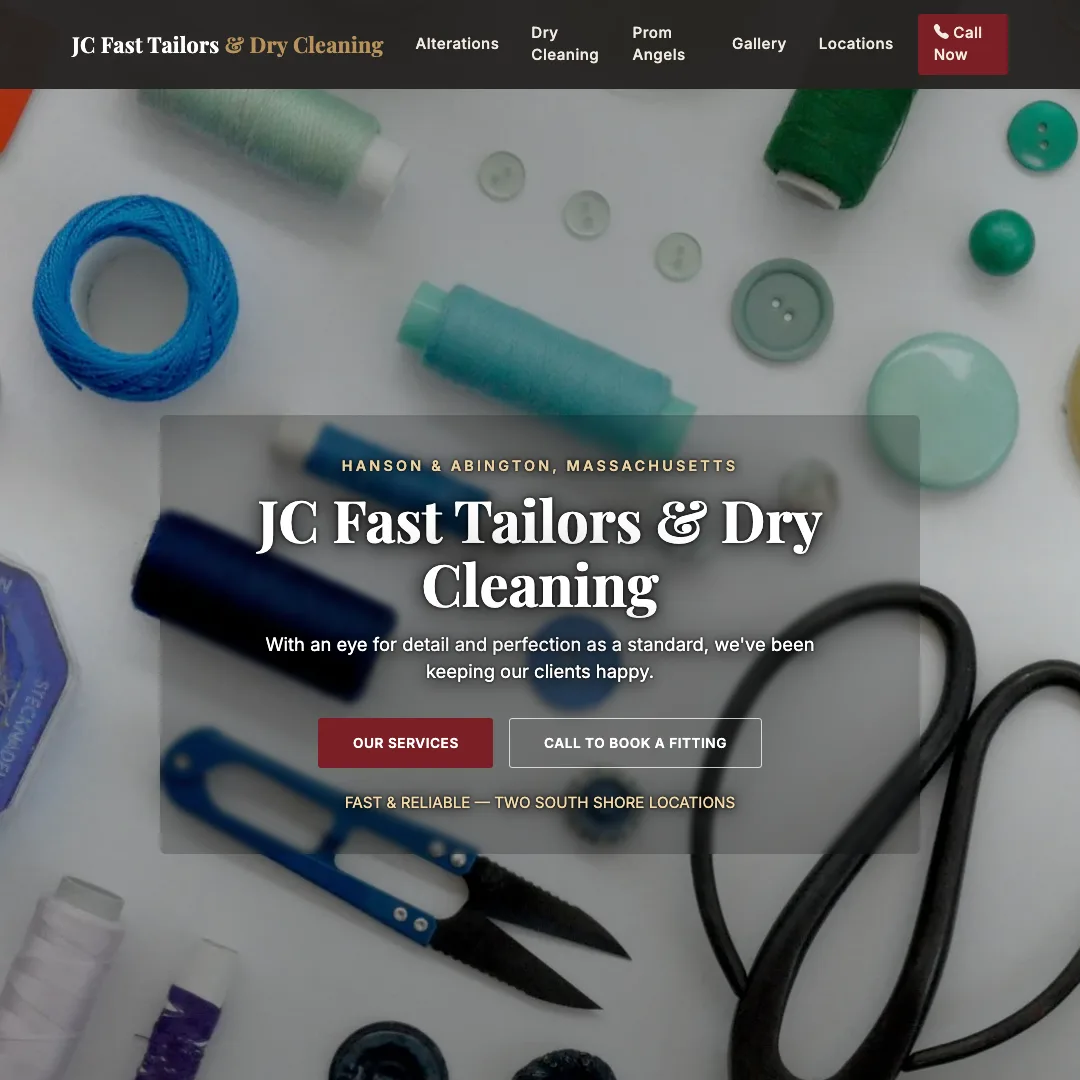 JC Fast Tailors & Dry Cleaning — new site