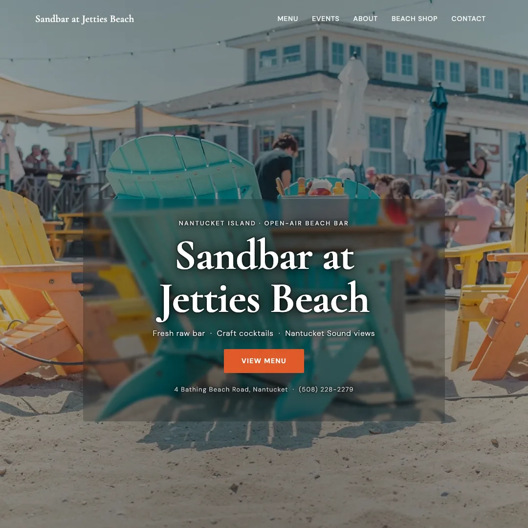 Sandbar at Jetties Beach — new site by Wicked Fast Web