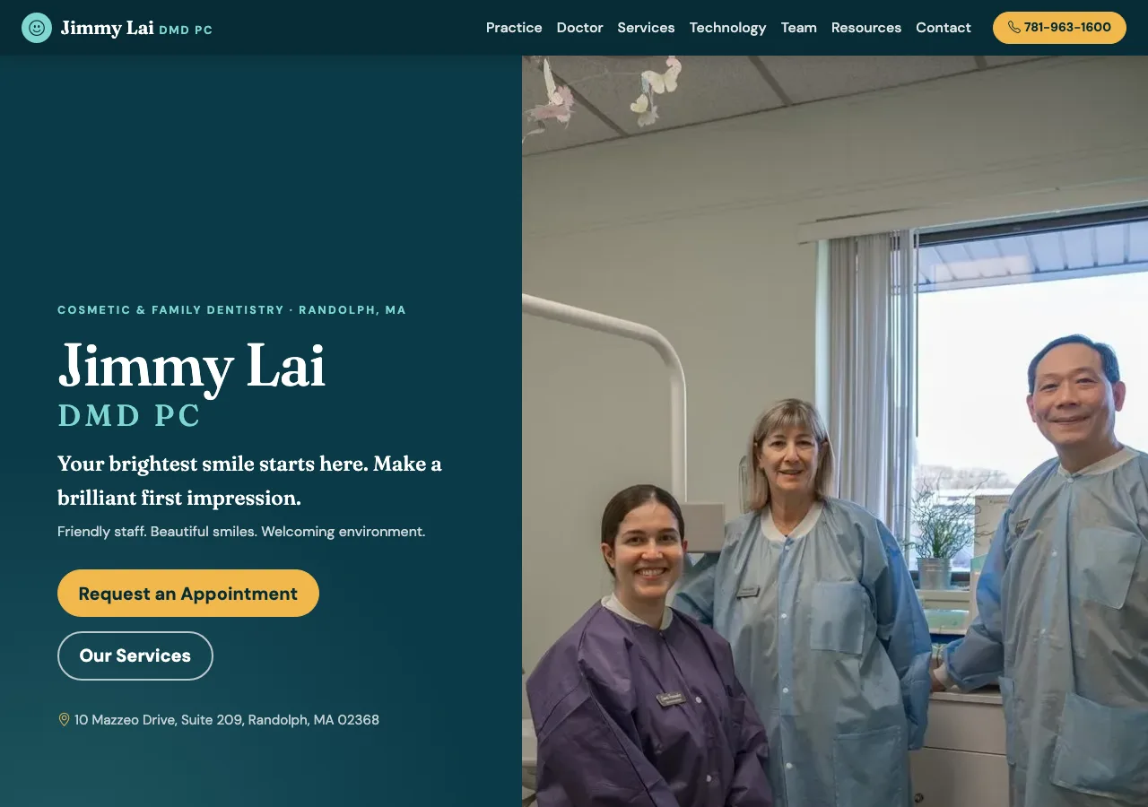 Jimmy Lai DMD PC — new site by Wicked Fast Web