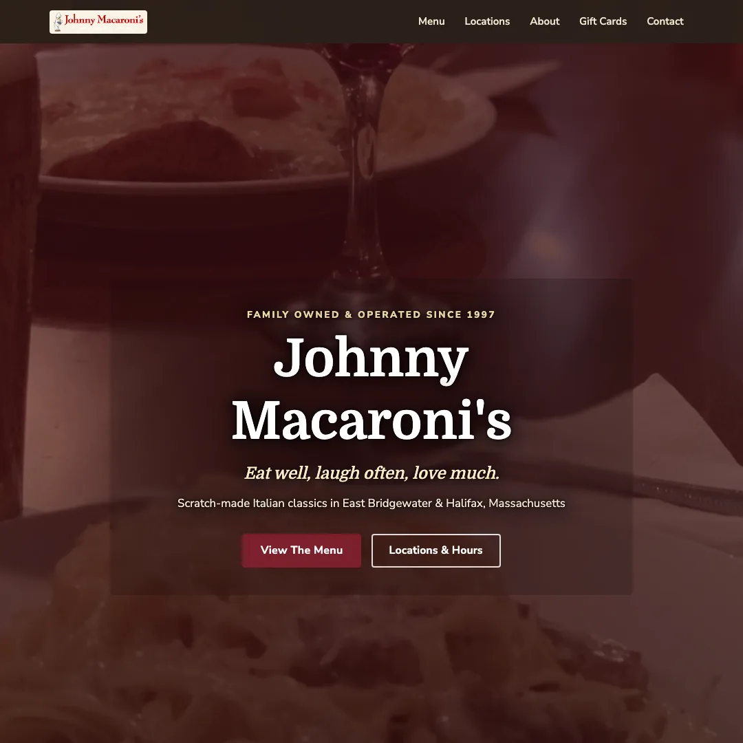 Johnny Macaroni's — new site